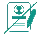 No contact forms support principle icon.